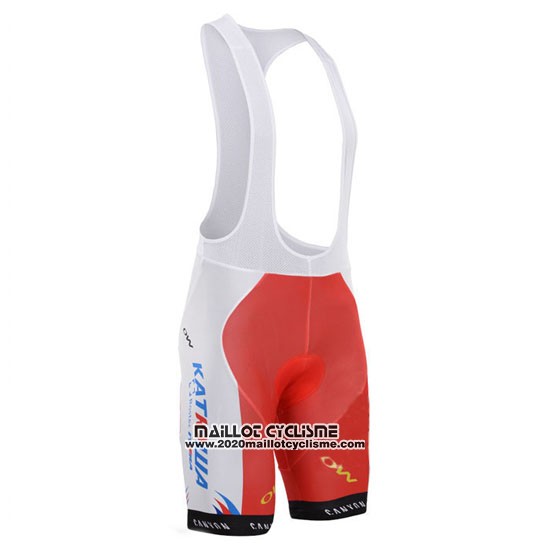 2015 Maillot Ciclismo Katusha Blanc et Rouge Manches Courtes et Cuissard